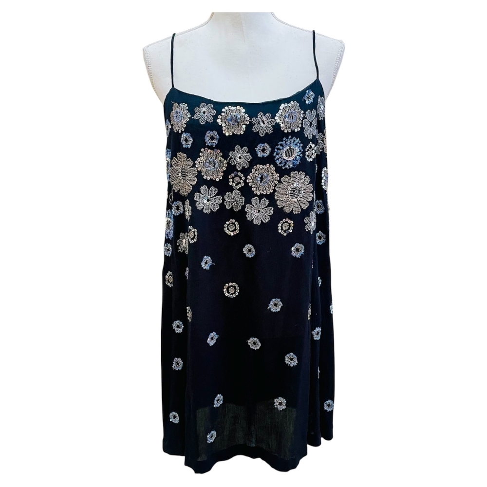 Free People Azealia Slip Dress Black Medium